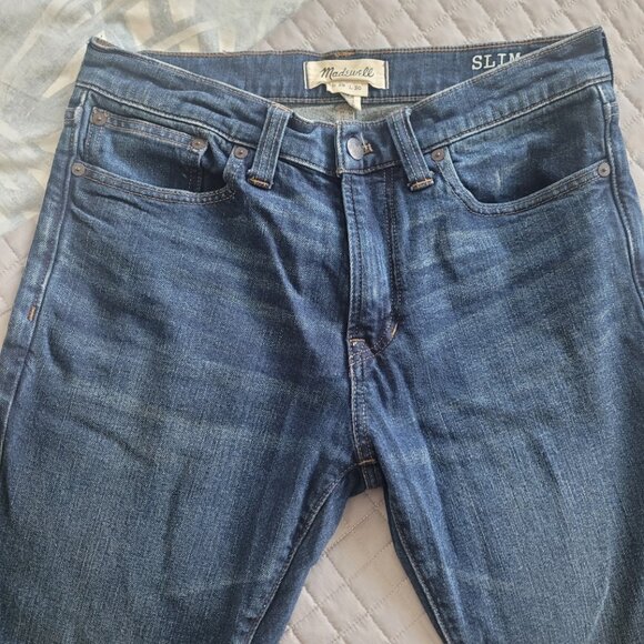 NEW MADEWELL Men's Slim 5 Pocket Blue Denim Jeans Size 29 X 30 - Picture 1 of 6